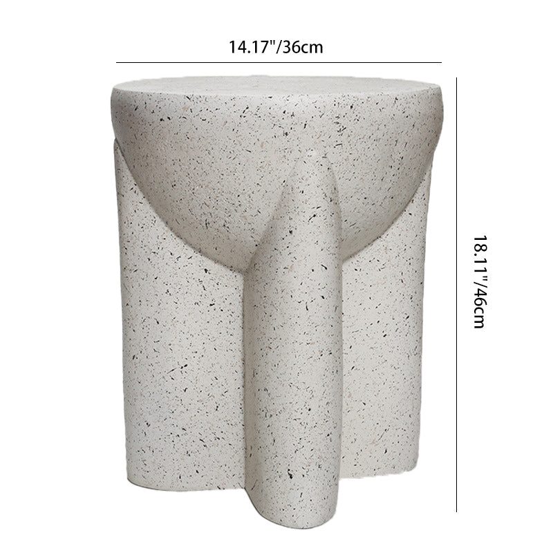 Modern Minimalist Magnesium Oxide Round Cross-Base Side Table For Living Room And Bedroom