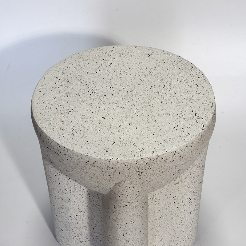 Modern Minimalist Magnesium Oxide Round Cross-Base Side Table For Living Room And Bedroom