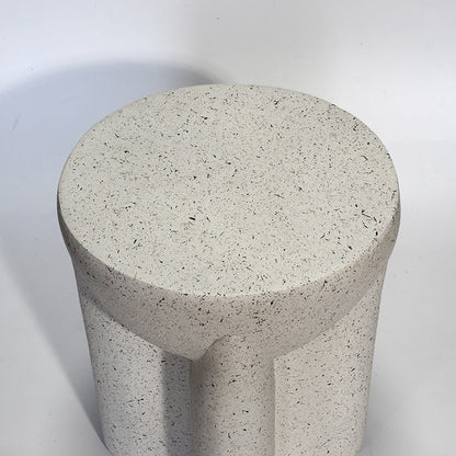 Modern Minimalist Magnesium Oxide Round Cross-Base Side Table For Living Room And Bedroom