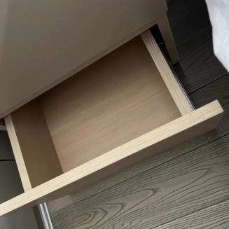 Modern Minimalist Oak Rectangular Nightstand With 2 Drawers & Smart Lock For Bedroom And Living Room