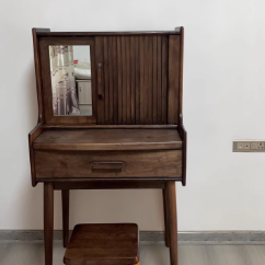 Traditional Vintage Wood Rectangular Makeup Vanity With 1-Drawer For Bedroom And Living Room