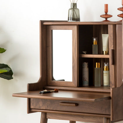 Traditional Vintage Wood Rectangular Makeup Vanity With 1-Drawer For Bedroom And Living Room