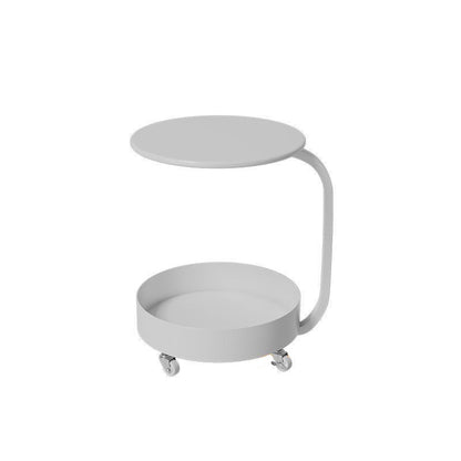 Modern Minimalist Marble & Iron Round Side Table With 2-Tier Storage For Bedroom & Living Room
