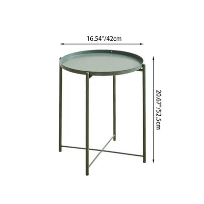 Modern Minimalist Iron Round Side Table For Bedroom & Living Room