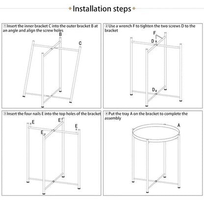 Modern Minimalist Iron Round Side Table For Bedroom & Living Room