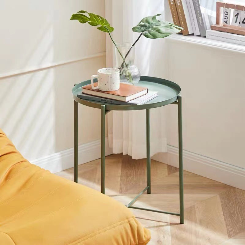 Modern Minimalist Iron Round Side Table For Bedroom & Living Room