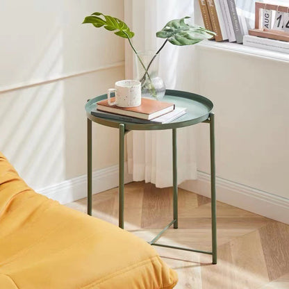 Modern Minimalist Iron Round Side Table For Bedroom & Living Room