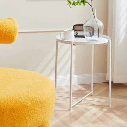 Modern Minimalist Iron Round Side Table For Bedroom & Living Room