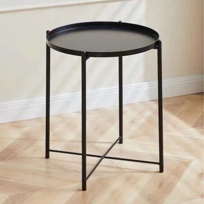 Modern Minimalist Iron Round Side Table For Bedroom & Living Room