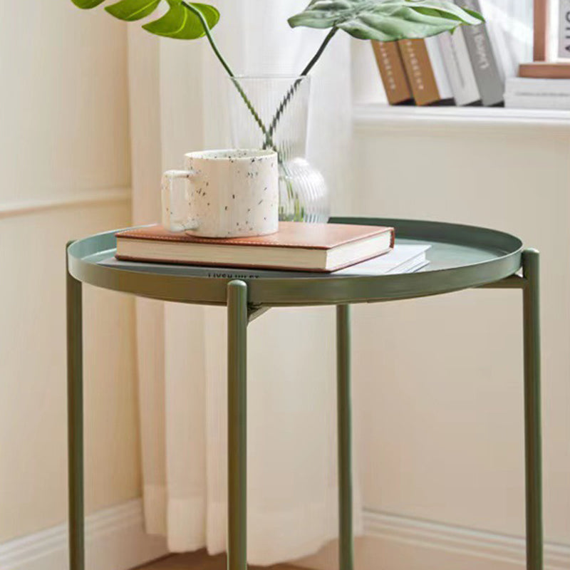 Modern Minimalist Iron Round Side Table For Bedroom & Living Room