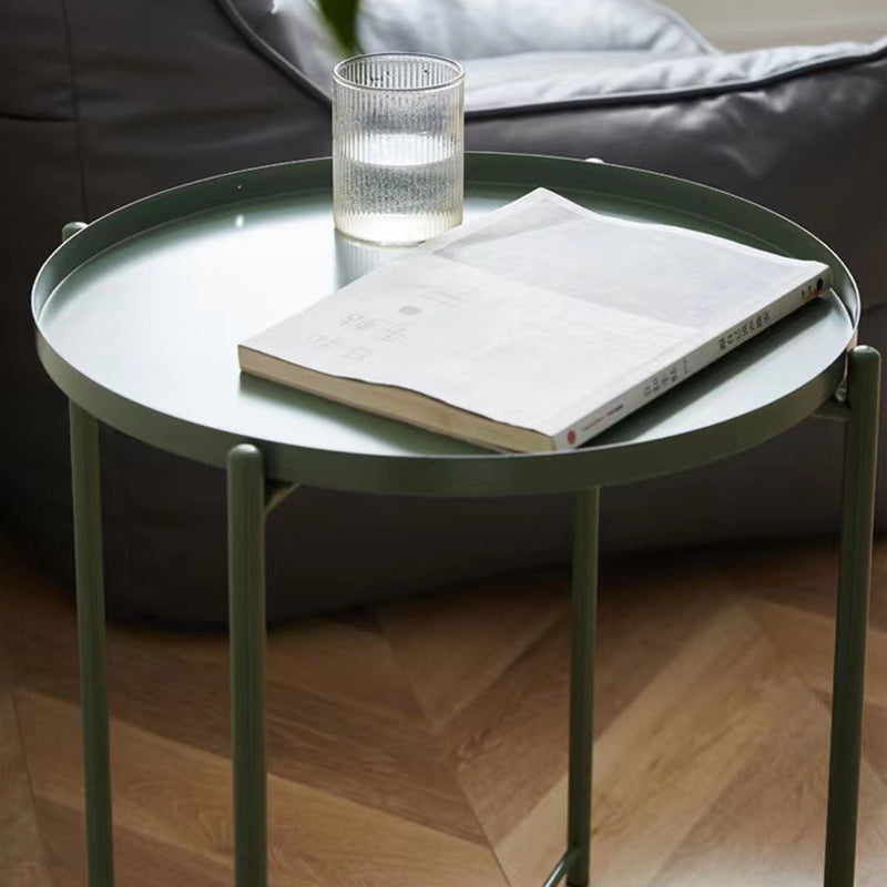 Modern Minimalist Iron Round Side Table For Bedroom & Living Room