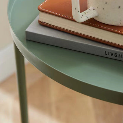 Modern Minimalist Iron Round Side Table For Bedroom & Living Room