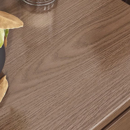 Modern Minimalist Rubberwood Rounded Square Nightstand With 1 Drawer For Bedroom Storage