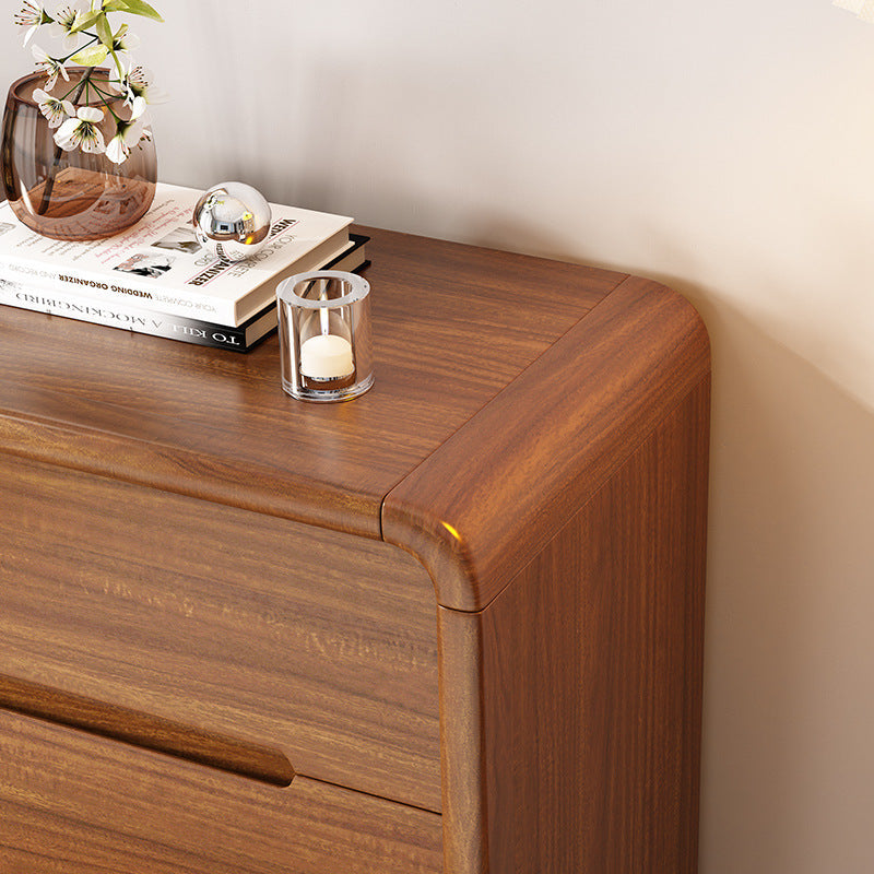 Traditional Chinese Solid Wood Rounded Rectangular Storage Cabinet With 6/9 Drawers For Bedroom Or Living Room