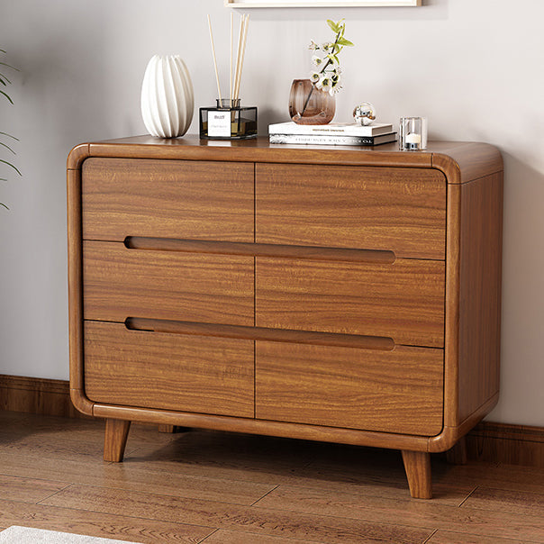 Traditional Chinese Solid Wood Rounded Rectangular Storage Cabinet With 6/9 Drawers For Bedroom Or Living Room