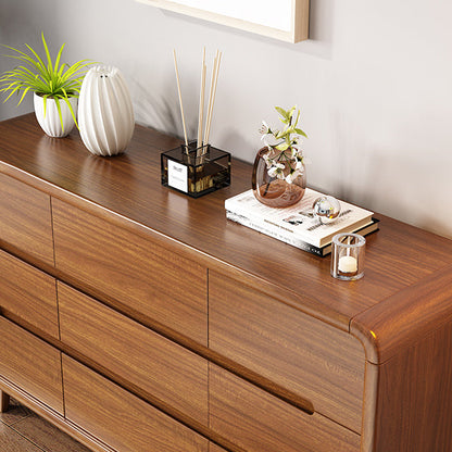 Traditional Chinese Solid Wood Rounded Rectangular Storage Cabinet With 6/9 Drawers For Bedroom Or Living Room