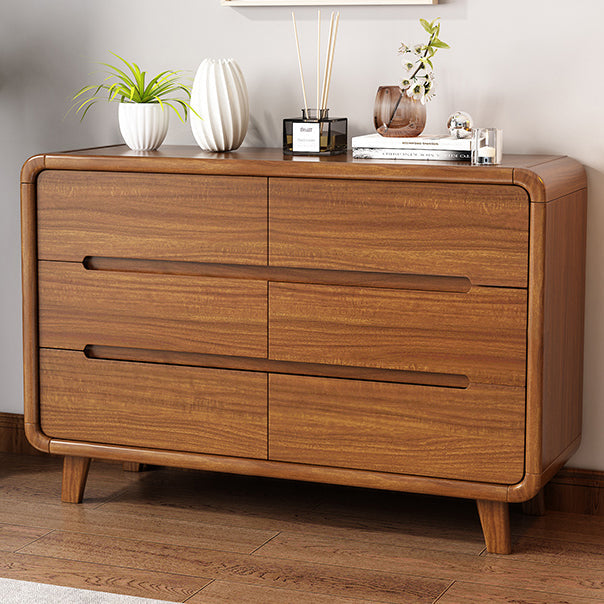 Traditional Chinese Solid Wood Rounded Rectangular Storage Cabinet With 6/9 Drawers For Bedroom Or Living Room