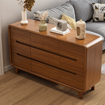 Traditional Chinese Solid Wood Rounded Rectangular Storage Cabinet With 6/9 Drawers For Bedroom Or Living Room
