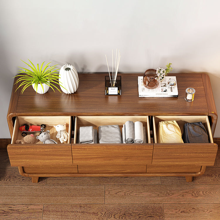 Traditional Chinese Solid Wood Rounded Rectangular Storage Cabinet With 6/9 Drawers For Bedroom Or Living Room