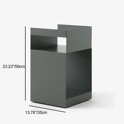 Contemporary Scandinavian Wood Metal Irregular Rectangle End Table 3-Tier For Bedroom & Living Room