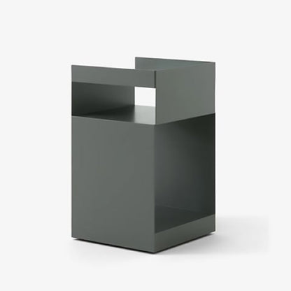 Contemporary Scandinavian Wood Metal Irregular Rectangle End Table 3-Tier For Bedroom & Living Room