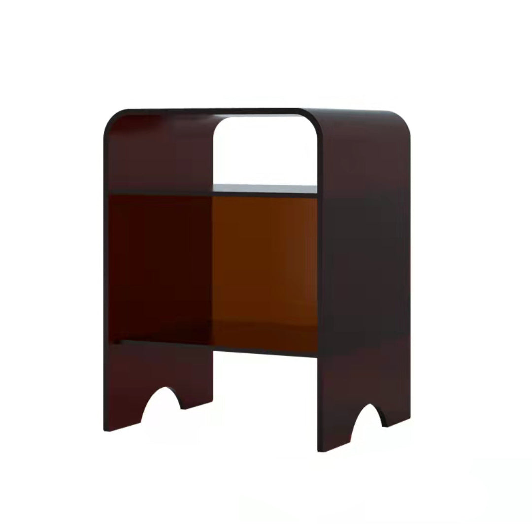 Modern Minimalist Acrylic Arch Square End Table 3-Tiers For Bedroom & Living Room