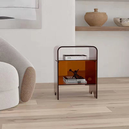 Modern Minimalist Acrylic Arch Square End Table 3-Tiers For Bedroom & Living Room
