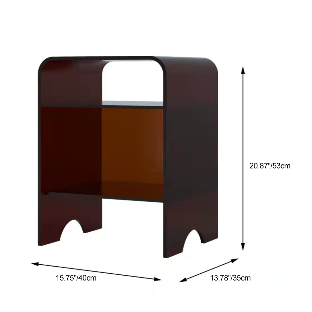 Modern Minimalist Acrylic Arch Square End Table 3-Tiers For Bedroom & Living Room
