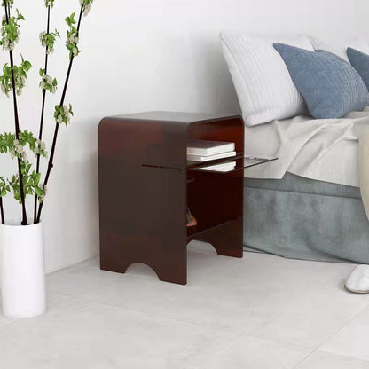 Modern Minimalist Acrylic Arch Square End Table 3-Tiers For Bedroom & Living Room