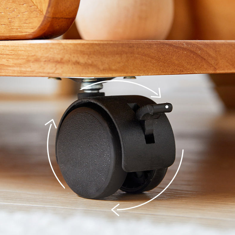 Contemporary Scandinavian Solid Wood Iron Trapezoid Movable End Table 2-Tier For Living Room & Dining Room