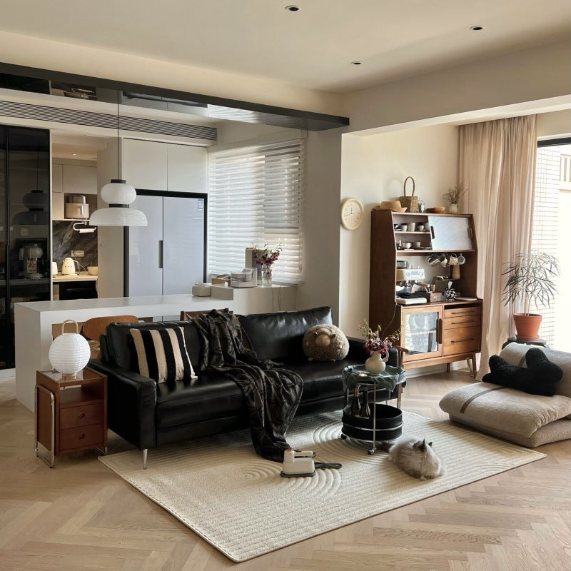 Traditional Chinese Wood Glass Metal Rounded Rectangular Nightstand 2-Drawer For Bedroom