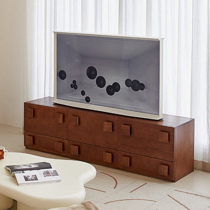 Traditional Vintage Solid Wood Square Rectangular Side Table With 2 Drawers For Bedroom & Living Room