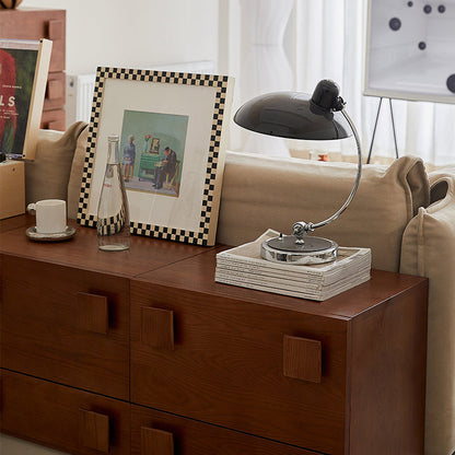 Traditional Vintage Solid Wood Square Rectangular Side Table With 2 Drawers For Bedroom & Living Room