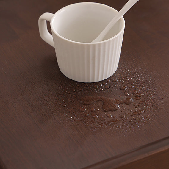 Contemporary Creative Solid Wood Rounded Square C-Shaped Side Table With 2 Tiers For Bedroom & Living Room