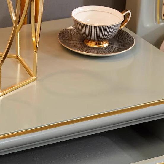 Modern Luxury Solid Wood Textured Square Nightstand With 2 Drawers For Bedroom