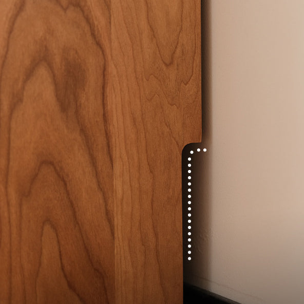 Traditional Japanese Cherry Wood & Stainless Steel Mobile Rectangular Nightstand 3-Tier For Bedroom