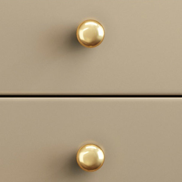 Modern Luxury Solid Wood & Metal Curved Square Nightstand 2-Drawer For Bedroom