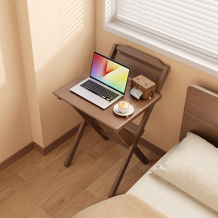 Modern Minimalist Solid Wood X-Shaped Rectangular Foldable End Table For Bedroom & Living Room