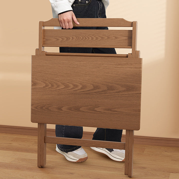 Modern Minimalist Solid Wood X-Shaped Rectangular Foldable End Table For Bedroom & Living Room