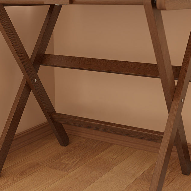 Modern Minimalist Solid Wood X-Shaped Rectangular Foldable End Table For Bedroom & Living Room