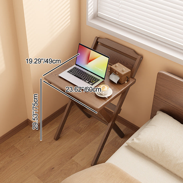 Modern Minimalist Solid Wood X-Shaped Rectangular Foldable End Table For Bedroom & Living Room