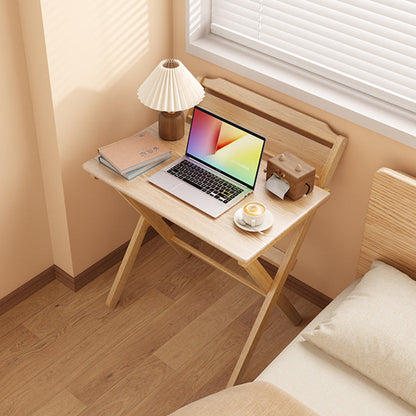 Modern Minimalist Solid Wood X-Shaped Rectangular Foldable End Table For Bedroom & Living Room