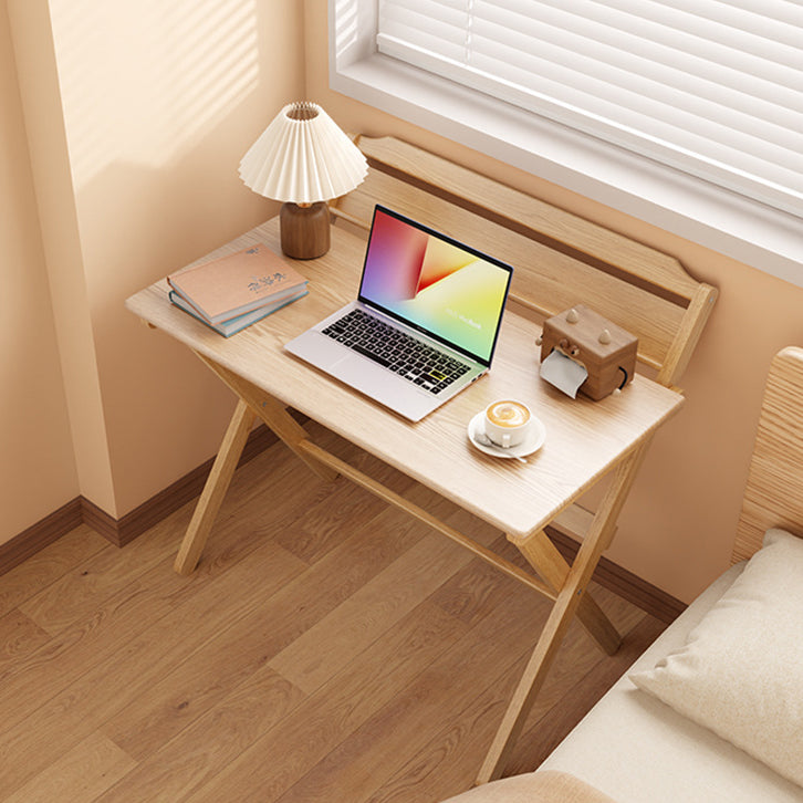 Modern Minimalist Solid Wood X-Shaped Rectangular Foldable End Table For Bedroom & Living Room