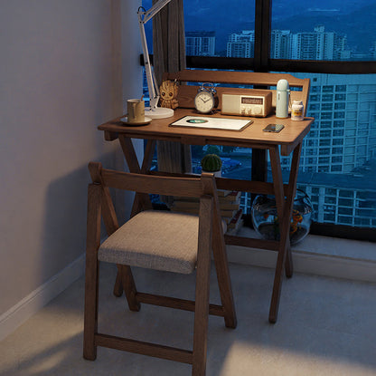 Modern Minimalist Solid Wood X-Shaped Rectangular Foldable End Table For Bedroom & Living Room