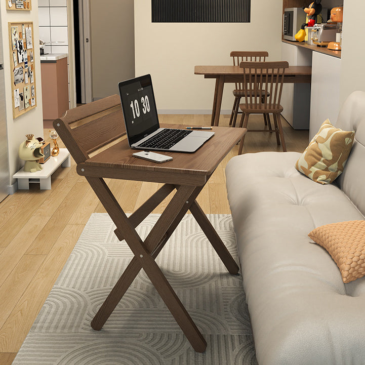 Modern Minimalist Solid Wood X-Shaped Rectangular Foldable End Table For Bedroom & Living Room