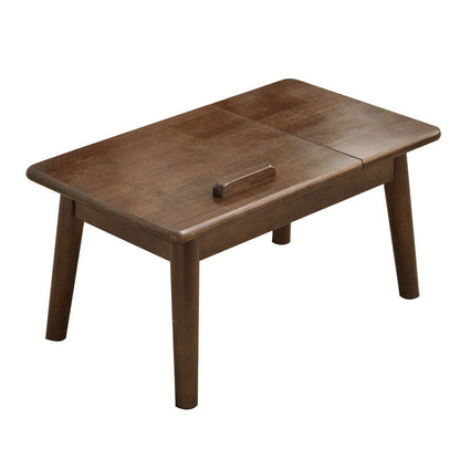 Traditional Japanese Solid Wood Rectangular End Table 1-Tier For Bedroom & Living Room