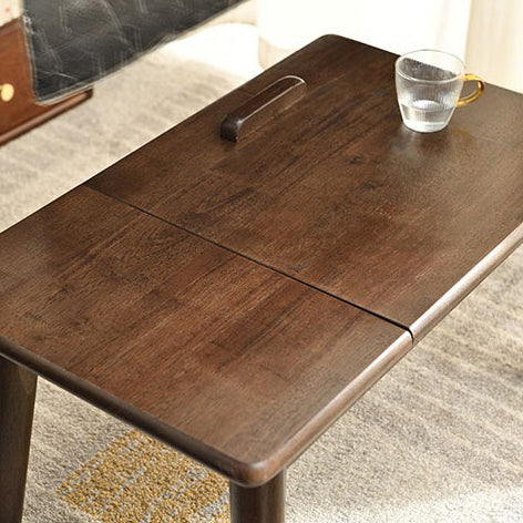 Traditional Japanese Solid Wood Rectangular End Table 1-Tier For Bedroom & Living Room