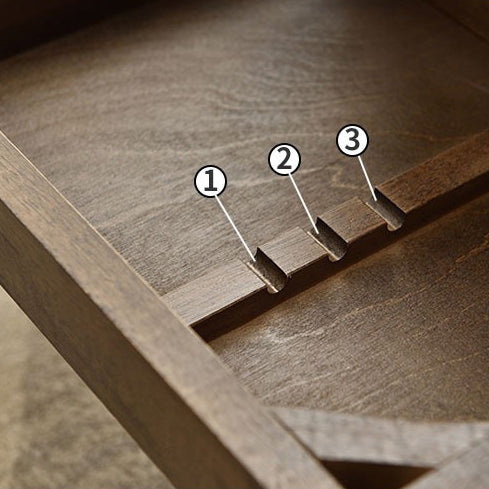 Traditional Japanese Solid Wood Rectangular End Table 1-Tier For Bedroom & Living Room