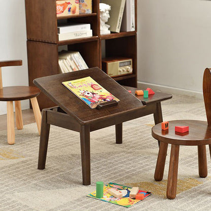 Traditional Japanese Solid Wood Rectangular End Table 1-Tier For Bedroom & Living Room