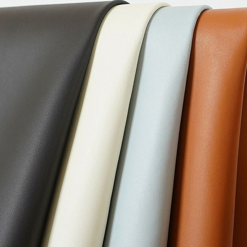 Traditional Chinese Faux Leather Solid Wood Rounded Square Nightstand 2-Drawer For Bedroom